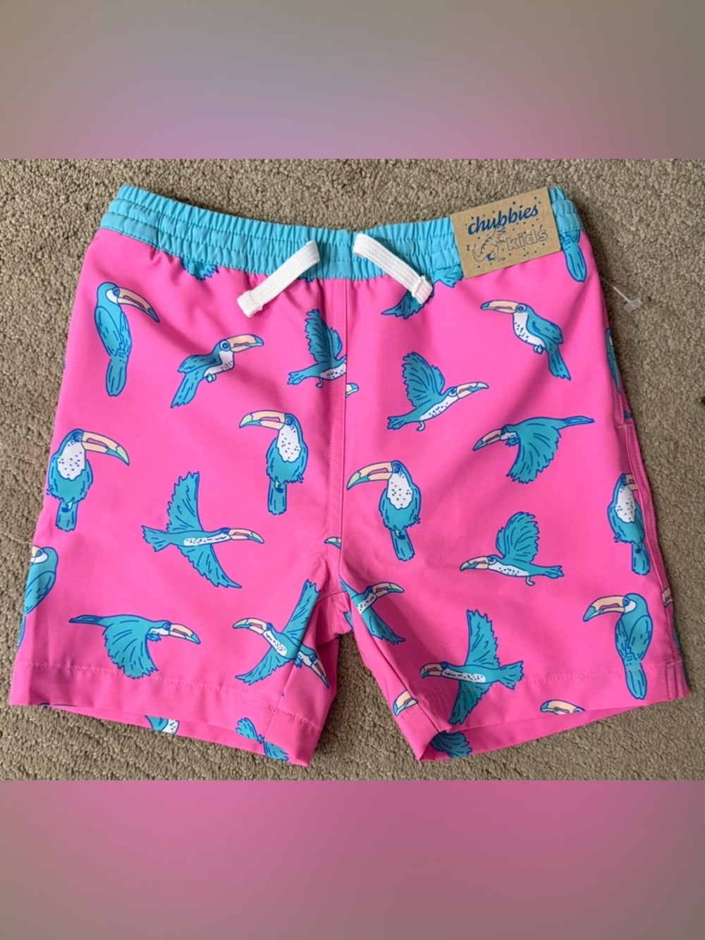 NWT Chubbies Toucan Do It’s Swim Trunk SZ 6